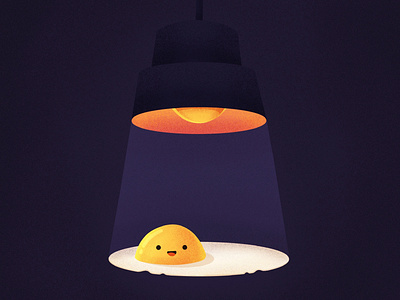Shine bright like a yolk! character eat egg emoji food icon illustration lamp light omelette procreate smile yolk