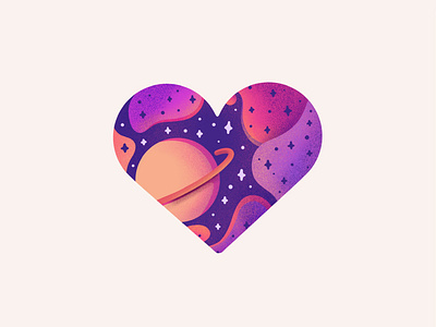 Valentines Day! cosmos heart icon illustration love planet procreate saturn space stars valentine valentines valentines day