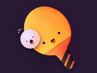 Ping Pong! ball character cute emoji face icon illustration ping pong pingpong racket table tennis