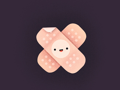 Oopsie! character cute emoji face happy icon illustration injury medical patch procreate smiling