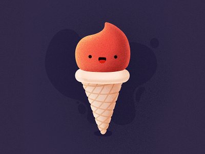 Happy Ice Cream! character cone cones emoji face happy ice cream icon illustration lick procreate smile