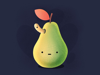 Peer & Worm character emoji face food fruit happy icon illustration peer procreate smile worm wormhole