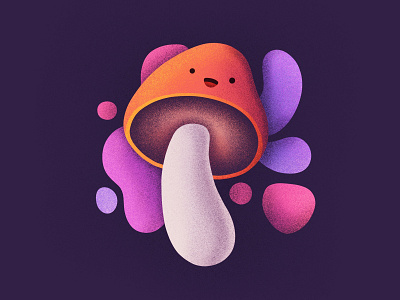 Shroom! character drugs emoji face happy icon illustration mushroom procreate shroom smile trip