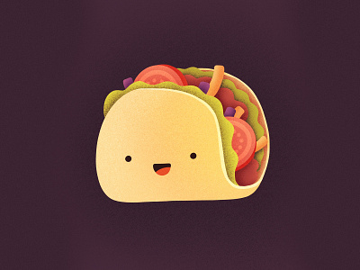 Taco! character emoji face food happy icon illustration mexican procreate salad smile taco