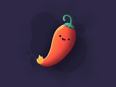 Spicy! character emoji face fire happy hot icon illustration pepper procreate smile spicy