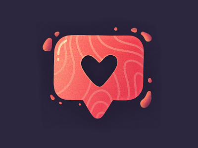 Insta Love! heart icon illustration instagram like love notification pin salmon