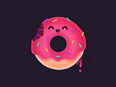 Mmmm Tasty! bite character doughnut emoji face food happy icon illustration smiling sweet tasty treat yummy