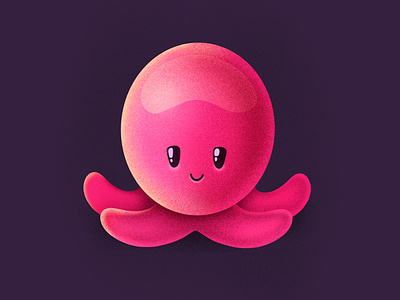 Cute Octopus! animal character cute emoji face happy icon illustration kawai kawaii ocean octopus procreate sea smiling