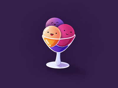 Best friends! character cone desert face friends happy ice cream icon illustration procreate procreate app smiling sweets tasty