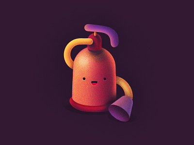 Fire Extinguisher burning character cute emoji extinguisher face fire fire department fire extinguisher fire man flames happy icon illustration procreate smiling