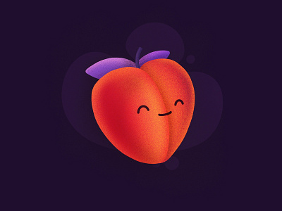 Peach! character cute emoji face fruit happy healty icon illustration peach procreate smiling