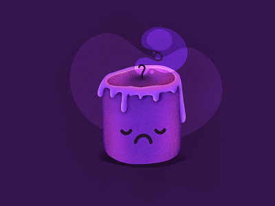 Candle candle character dark emoji face icon illustration night sad