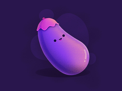 Eggplant character eggplant emoji face fun happy icon illustration smiling vegetable