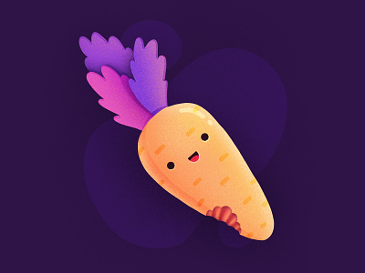 Carrot! bite bunny carrot carrots character eat emoji face happy icon illustration procreate rabbits smiling vegetables