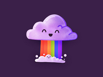 Best Icons of the Month! character cloud emoji face happy icon illustration rain rainbow smiling