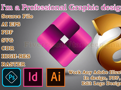 I will work any adobe illustrator, in design, pdf, edit logo des branding graphic design logo ui