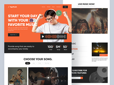 Music Landing Page design landing page ui ux