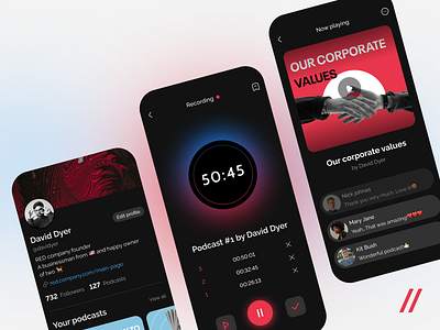 Corporate Podcast App mobile ui ux