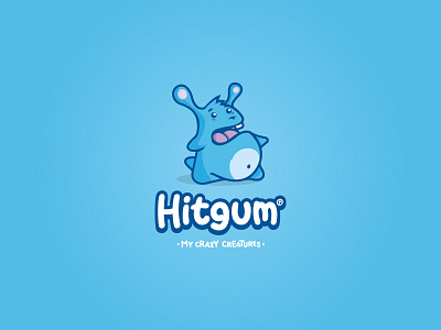 Hitgum logo animal crazy illustartion logo monster toy arts