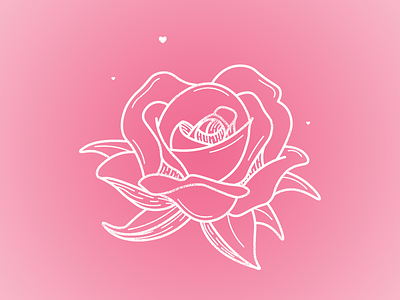Rose design erosion flower graphic heart illustration line art love rose texture vector
