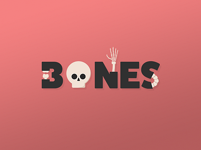 Bones bones design flat graphic illustration logo skeleton skull typography vector