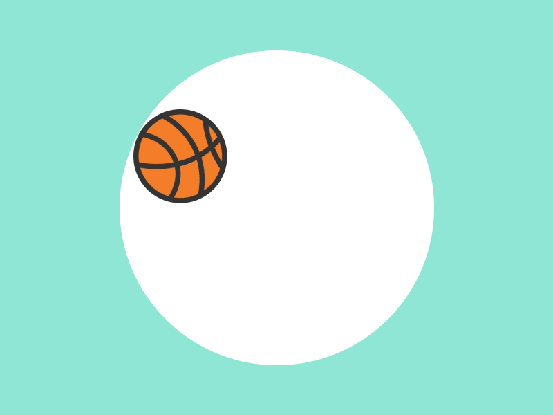 Basketball Loop 2d ball basketball design dribbble flat gif graphic hand push round vector