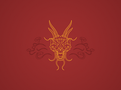 Day 6 - Dynasty asian chinese daily challenge design detail dragon dynasty fire horns line art oriental smoke