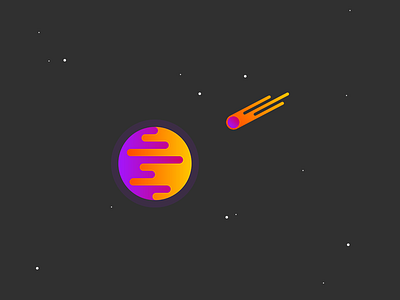 Day 30 - Crisis armageddon comet crisis daily challenge flat gradient illustration meteor planet shooting space stars