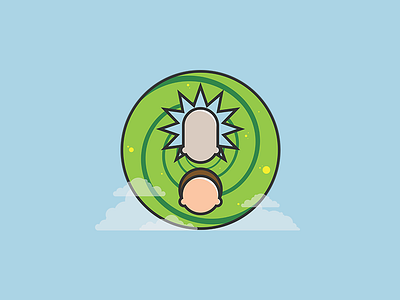 Day 49 - Portal character cloud daily challenge face flat illustration minimal morty portal rick rick and morty