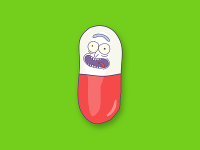 Day 82 - Pill character colour daily challenge icon illustration medicine pill rick and morty rick sanchez sketch vector