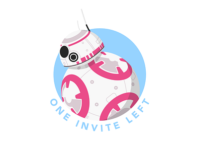 One Invite Left bb 8 dribbble droid giveaway invitation invite space star wars typography
