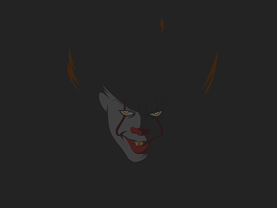 Day 94 - Dark character clown dark evil eyes film flat design it pennywise portrait scary