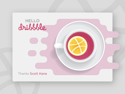 Hello Dribbble! dribbble hello illustration tea vector