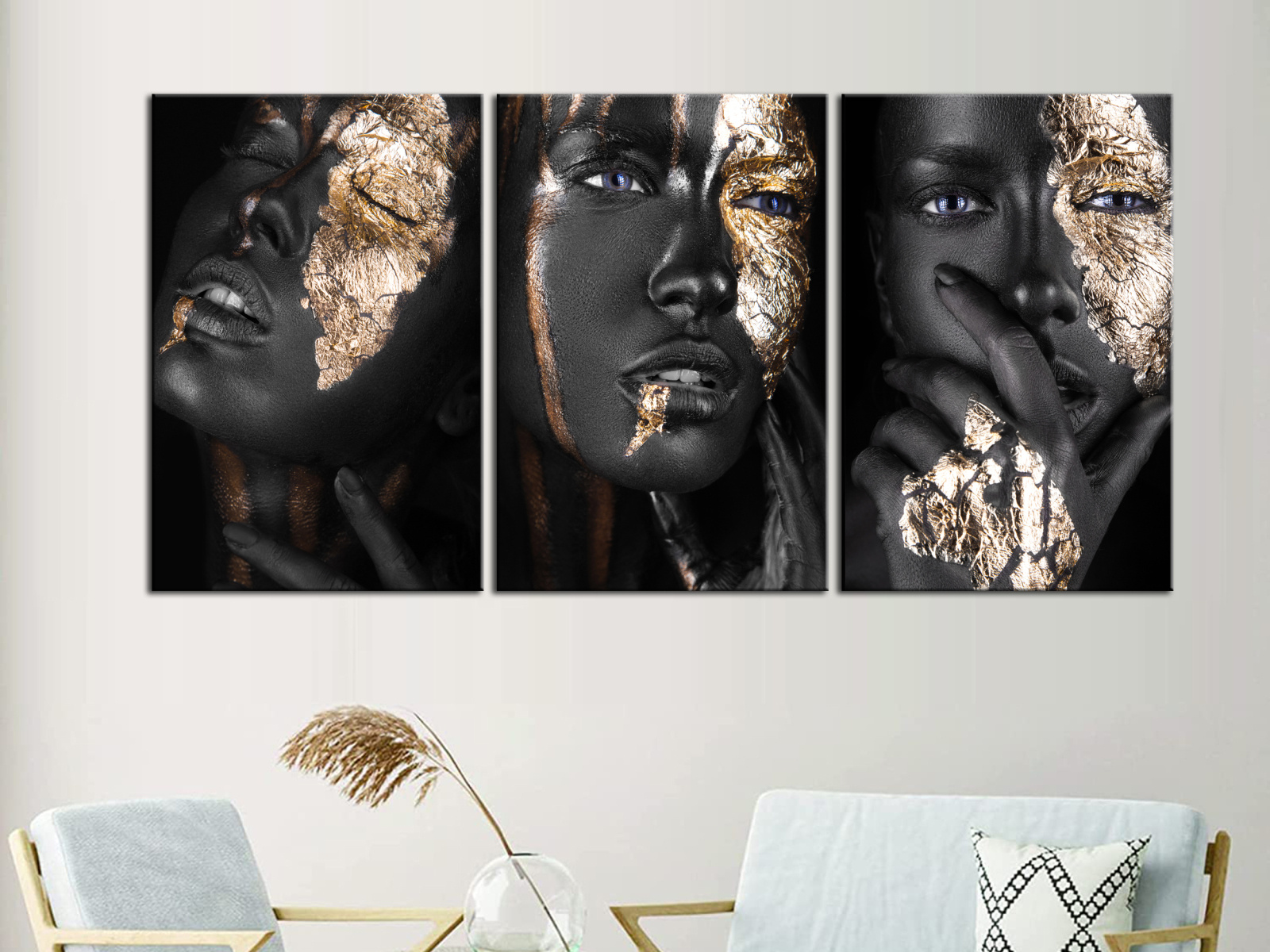 Black woman wall art canvas print, African American wall art met by