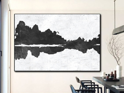 Abstract mountain large wall art original painting on canvas, bl oversize wall art