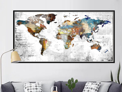 World Map POSTER Push Pin Adventure map wall art, Decorative Wor