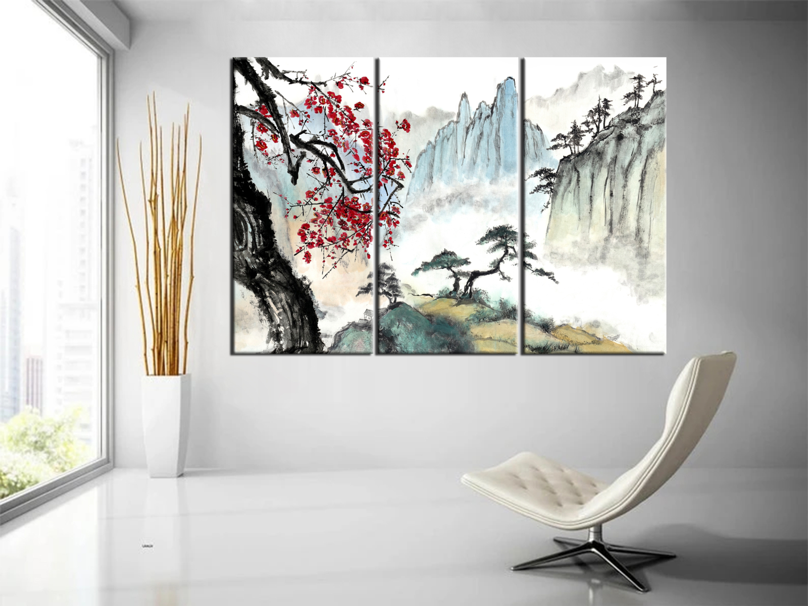 large wall art Japanese painting, japanese wall art, mountain in by ...