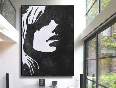 Large Original painting woman face Contemporary Minimalist Paint