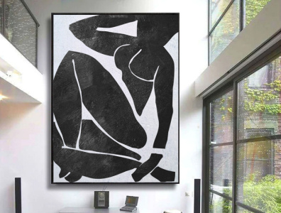 Matisse art Original acrylic painting Abstract nude woman Minima living room decor matisse wall art nude woman painting