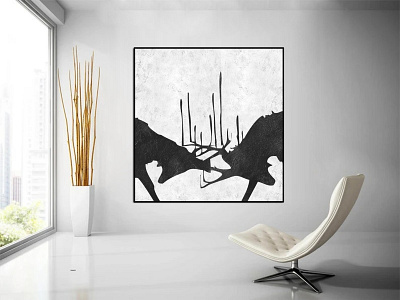 Abstract Deer original Painting on canvas Deer wall art large an oversize wall art