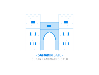 Sawakin Gate blue building gate history landmark old port portsudan red sea sawakin suakin sudan white