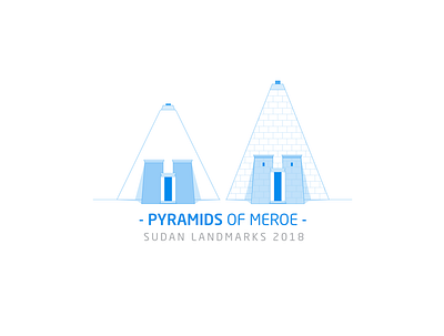 Pyramids of Meroe architecture city history illustraion kingdom kush landmarks nile old pyramids river sudan vector