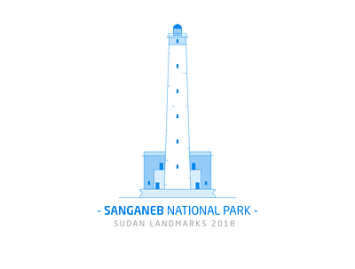 Sanganeb National Park blue building illustration landmark marine old park red sea sudan tourism travel vector white