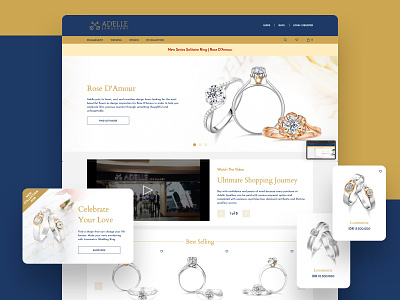Adelle Jewellery E-Store diamond ring ecommerce estore jewellery jewelry online shop sagadigitalstudio ui ux