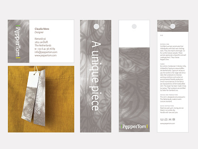 Pepper+ tom | skirt Labels and businesscard brand identity business card print design