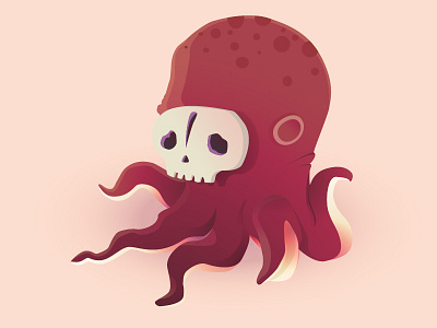 Skulltopus art character game illustration octopus skull vector