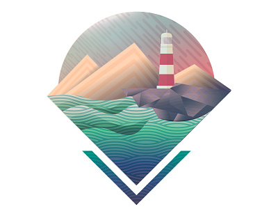 Lighthouse geometric illustration lighthouse texture vector