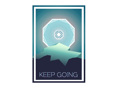 Keep Going illustration moon path vector