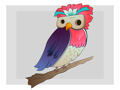 Owl bebop color illustration owl vector