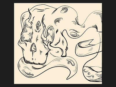 Poison bebop concept design doodle handpoke illustration poison skull smoke tattoo vial